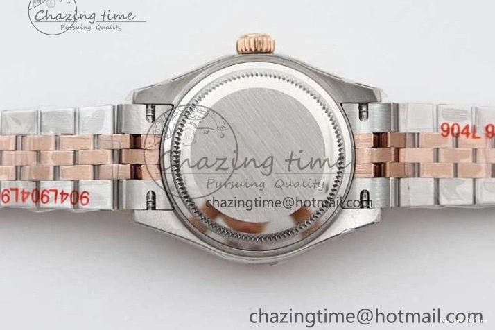 0121 Trendy Lady DateJust 28 SS RG TWF Diamonds Bezel 1:1 Best Edition White Dial Roman Markers on Jubilee Bracelet NH 2129